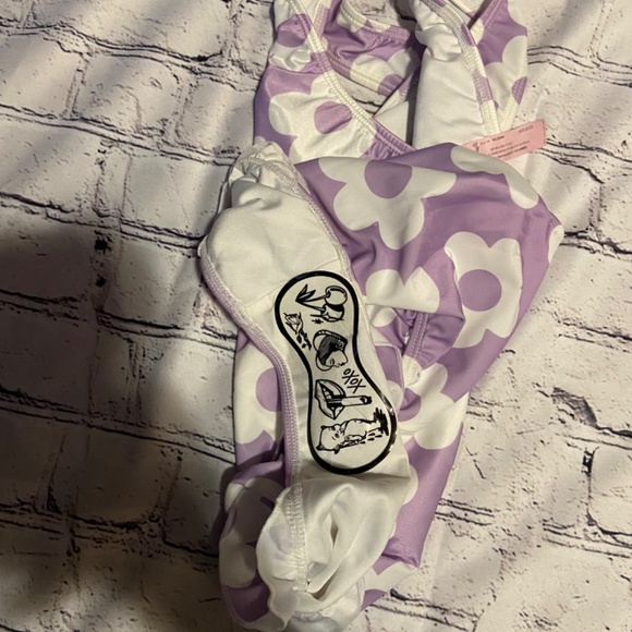 Sugar Thrillz Ruffle Retro Flower 1pc  Swim Suit, Size L - Picture 8 of 9